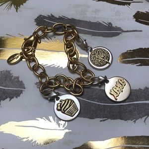 Gold tone Amanda Blu Charm Bracelet